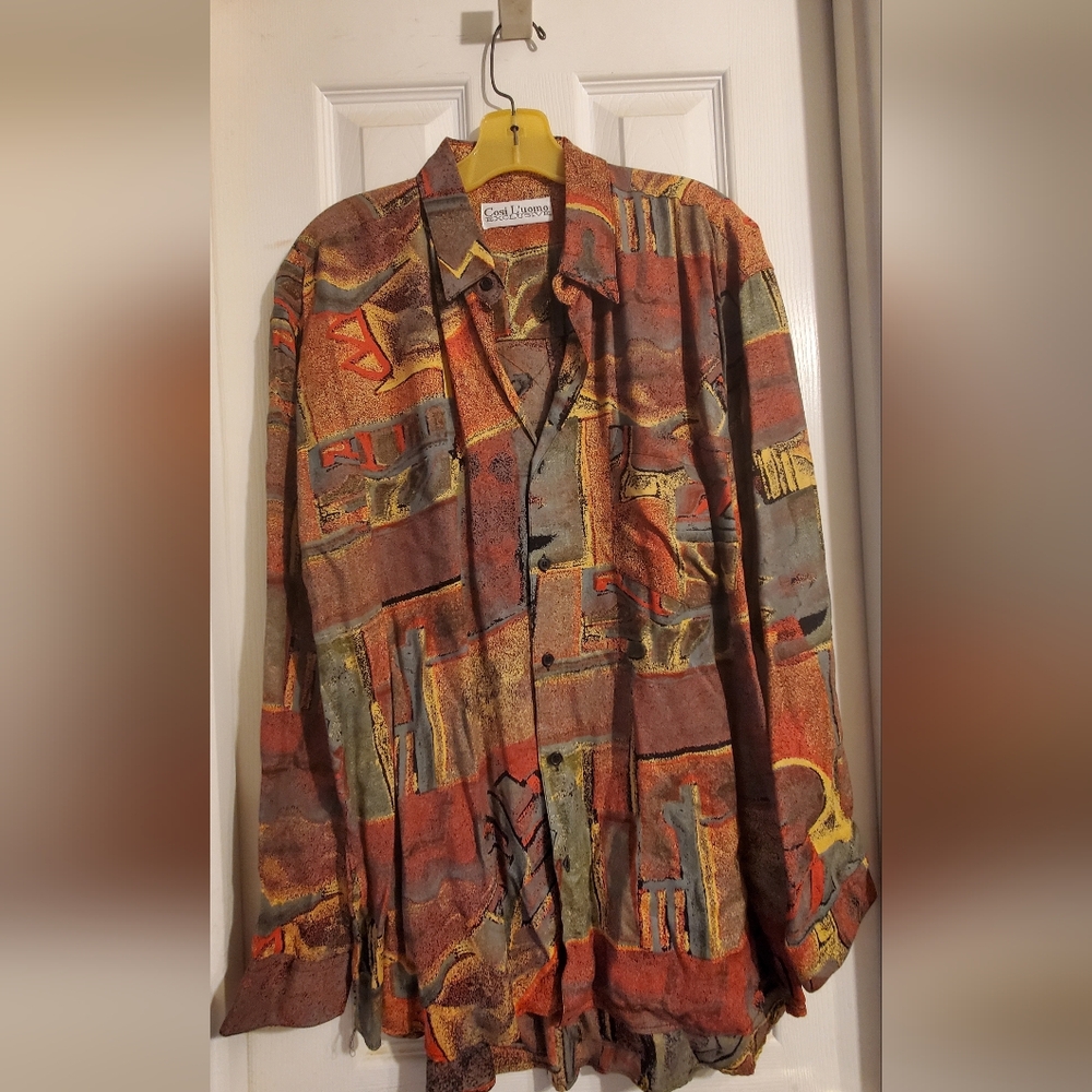 Vintage Abstract Multicolor Men's Jacket